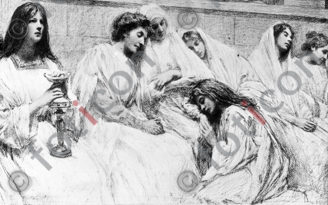 Gleichnis von den zehn Jungfrauen | Parable of the Ten Virgins - Foto foticon-simon-132062-sw.jpg | foticon.de - Bilddatenbank für Motive aus Geschichte und Kultur